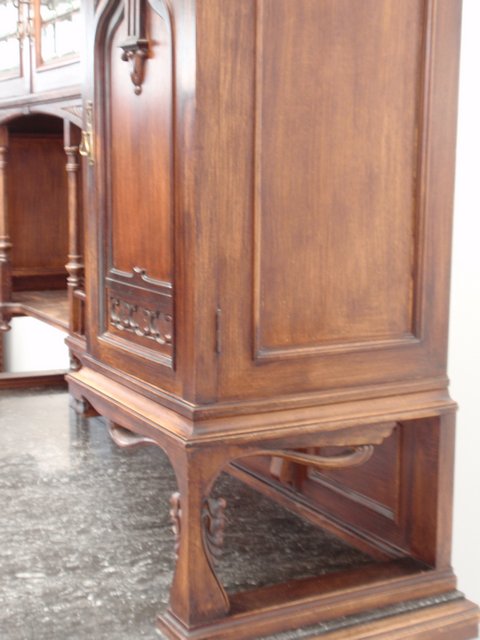 Jugendstil Kredenz, geschnitztes Schrankmöbel - beeindruckendes Wertmöbel 10 Massivholzmöbel Vintage