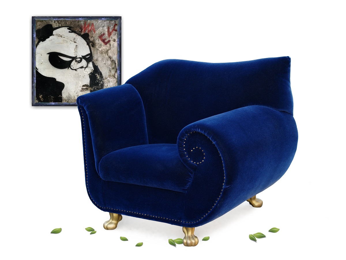 Read more about the article BRETZ Gaudi Sessel Mohair neuwertig blau – exquisites Designermöbel