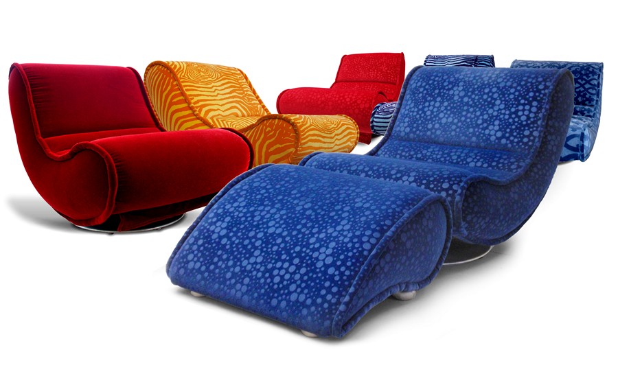 BRETZ Hookipa Sessel rot Mohairstoff - TOP! 2 Bretz Sessel Hookipa Laola rot blau orange g3214 goethesgalerie