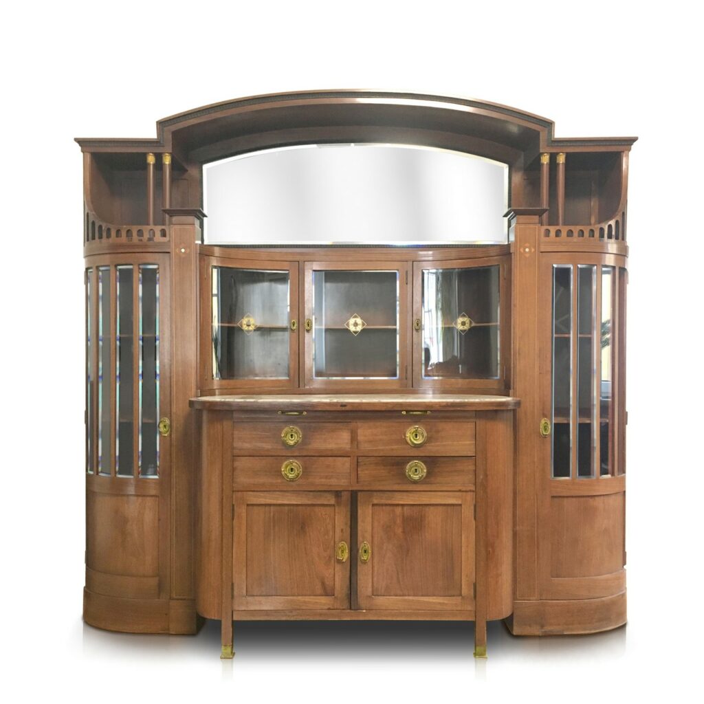 anrichte buffetschrank schrank vitrine schrankvitrine kredenz jugendstil gross antik 5542 9
