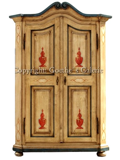 Read more about the article Bauernkasten / Bauernschrank bemalt mit gewölbtem Haupt