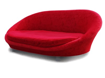 Read more about the article Designersofa BRETZ Ufo Pool rot Strukturstoff