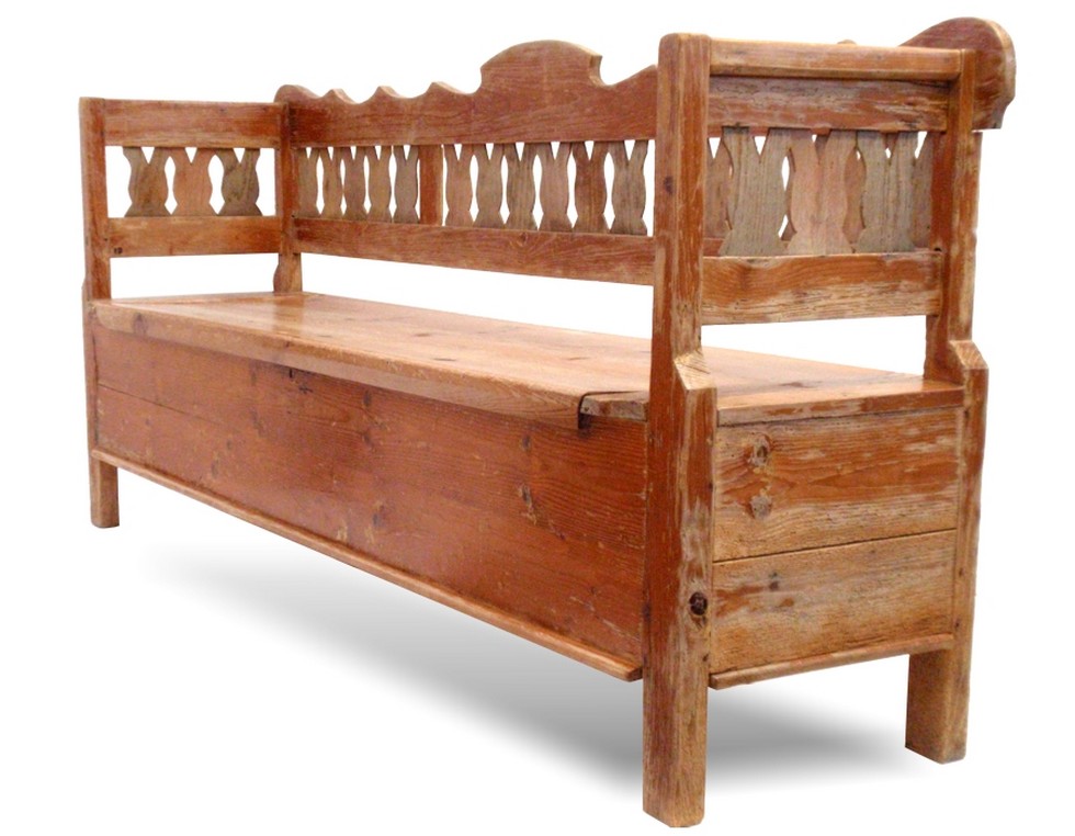 Read more about the article Naturholz antike Truhenbank, Shabby Chic Sitztruhe