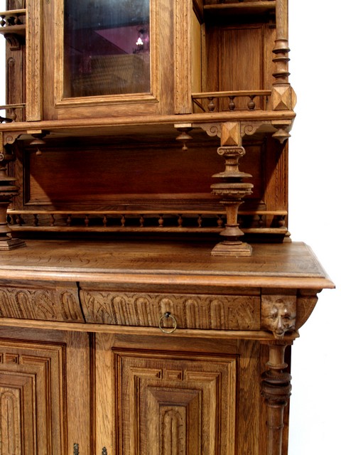 OLYMPUS DIGITAL CAMERA Antikes Buffet geschnitzt Schrank Altdeutsch Kredenz 1880 Massivholz Möbel restauriert