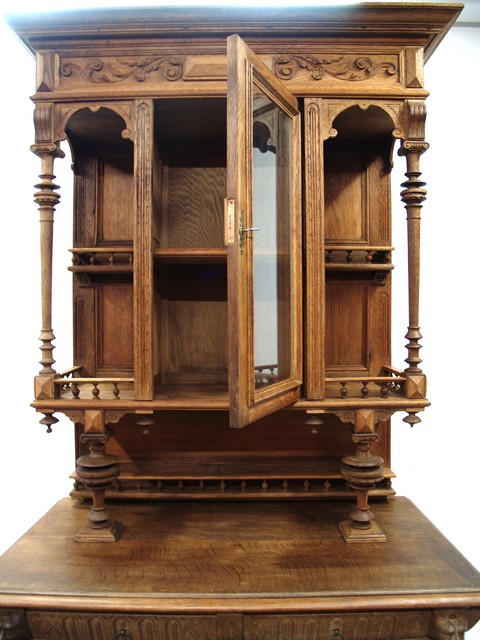 OLYMPUS DIGITAL CAMERA Antikes Buffet geschnitzt Schrank Altdeutsch Kredenz 1880 Massivholz Möbel restauriert