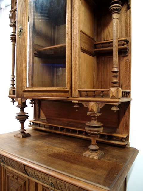 OLYMPUS DIGITAL CAMERA Antikes Buffet geschnitzt Schrank Altdeutsch Kredenz 1880 Massivholz Möbel restauriert