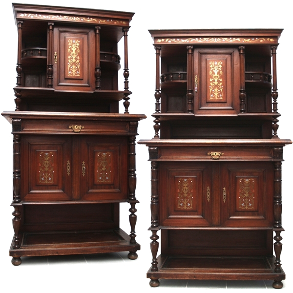 Read more about the article Antiker Altdeutscher Schrank / BUFFET mit Messing INTARSIEN