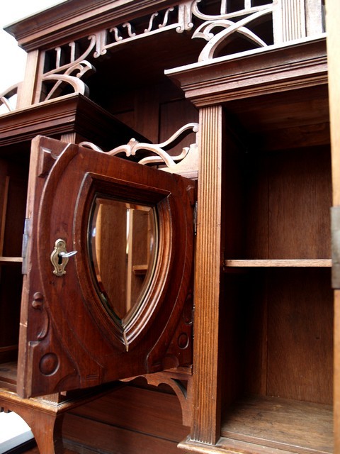 Jugendstil Möbel Buffet 3 Jugendstil antik Möbel Peitschenschlag Marmor Kredenz Antiquität shop kaufen