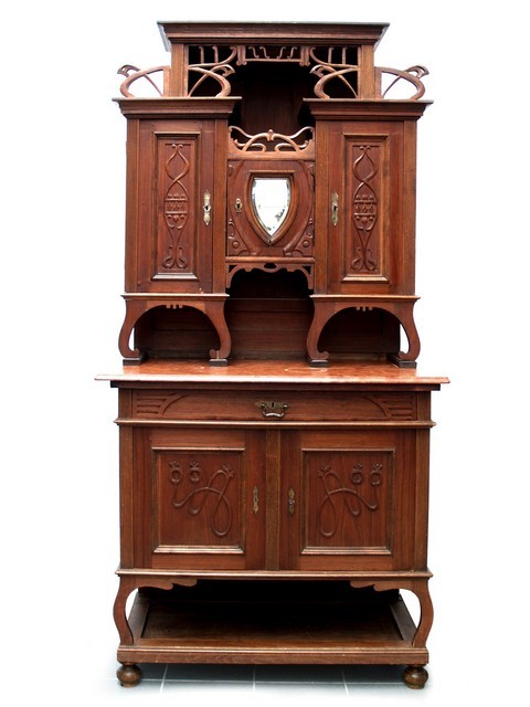 Jugendstil Möbel Buffet 1 Jugendstil antik Möbel Peitschenschlag Marmor Kredenz Antiquität shop kaufen