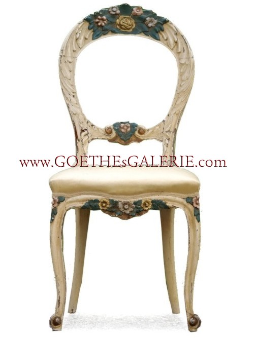 Read more about the article Antiker Florentiner Barock Stuhl – Floraler Prachtstuhl!