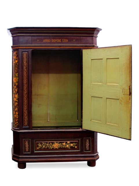 Read more about the article Antiker bemalter Bauernschrank 18. Jhdt. Traumteil!