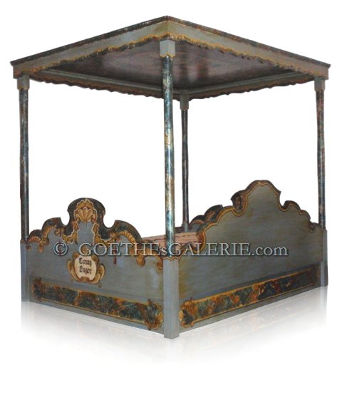 Read more about the article Himmelbett bemaltes Bauernbett für Liebhaber von Bauernmöbel