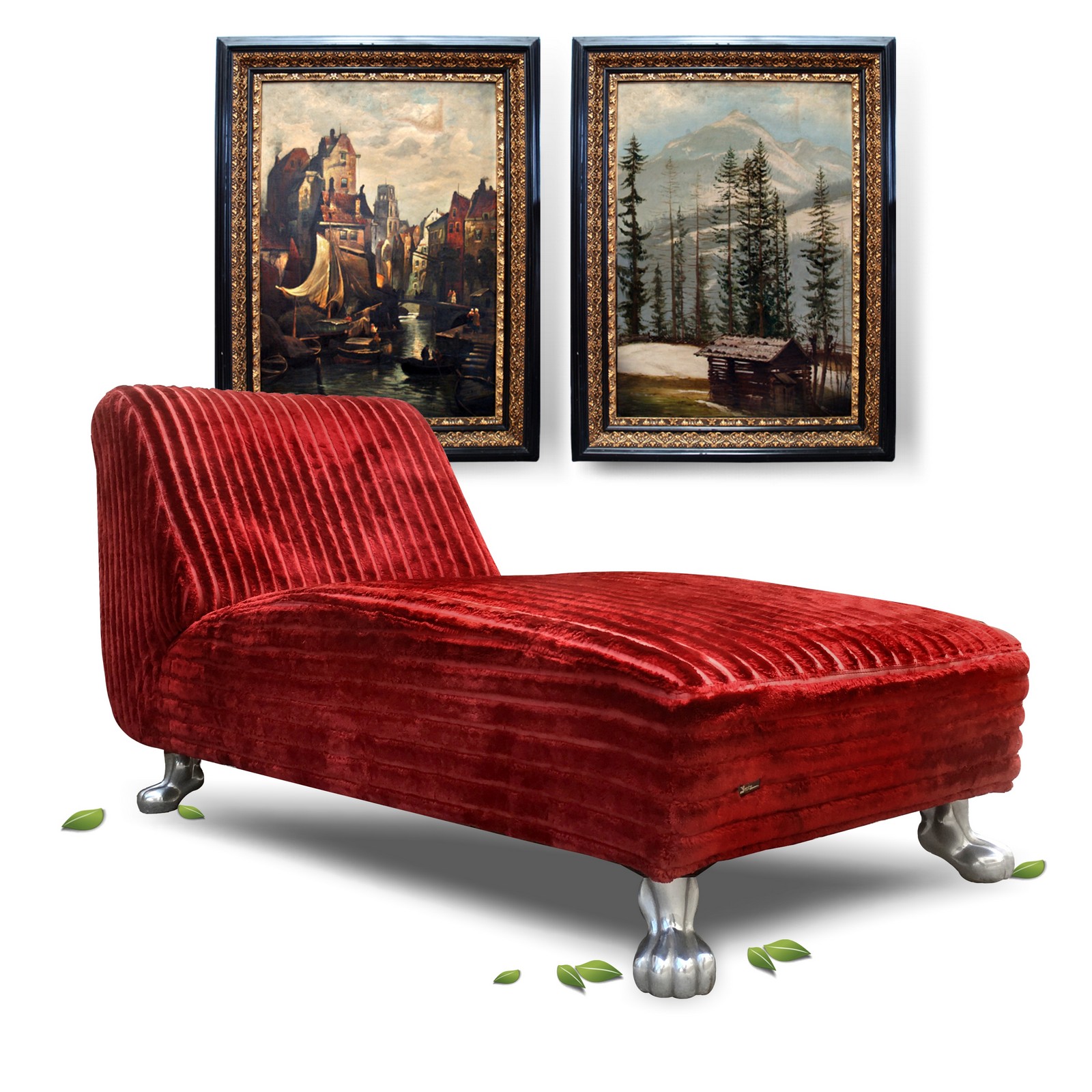 Read more about the article BRETZ Chill Liege rotes Streifenstoff Sofa