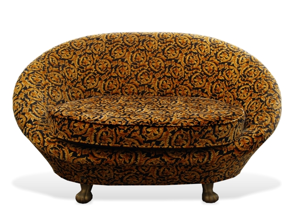 Read more about the article BRETZ Cultsofa Pool Sofa mit goldenem Ranken Samtstoff – einfach edel!