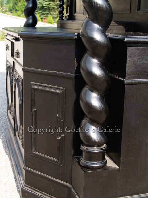 danziger barock schrank vollsaeulen gross schwarz antik antiquitaet g1741 17