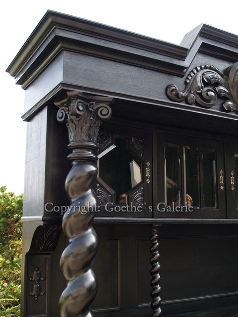 danziger barock schrank vollsaeulen gross schwarz antik antiquitaet g1741 20
