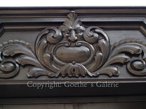 danziger barock schrank vollsaeulen gross schwarz antik antiquitaet g1741 21