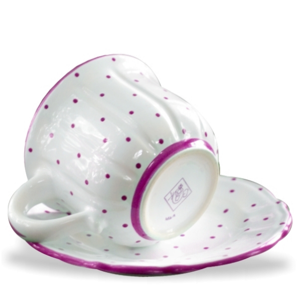 Read more about the article Gmundner Keramik rosa Punkte Tupferlrosa Barock Kaffee Set