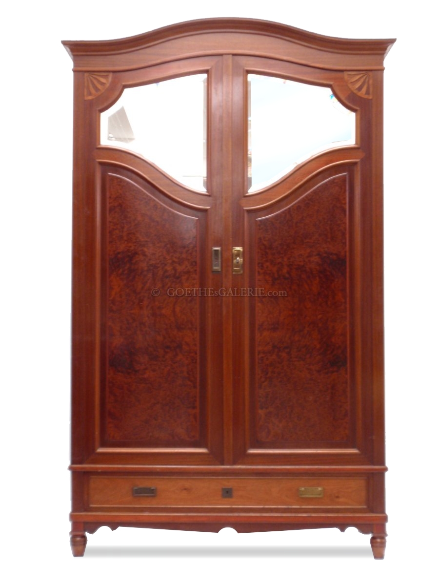 Fotos (c) zeigen: antiken Dielenschrank Jugendstil Jugendstil antik Biedermeier Frühbarock Kleiderschrank spiegel