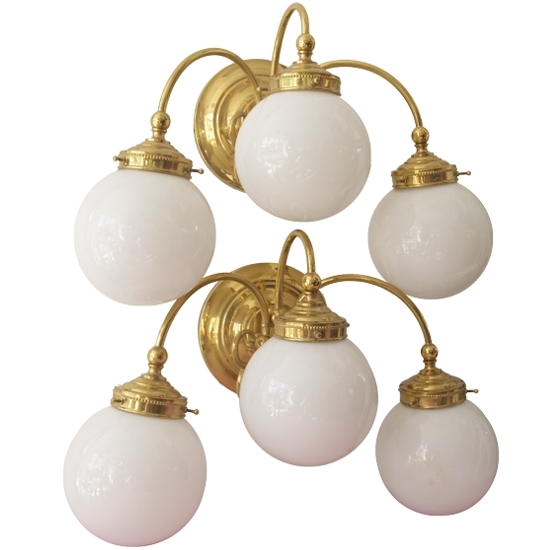 messing glas wandlampen glaskugeln 1 3