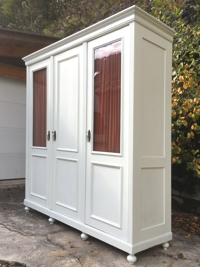 Kleiderschrank weiß antik Dielenschrank Jugendstil