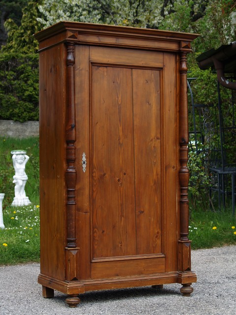 Fotos (c) zeigen: antiken Gründerzeit Schrank Massivholz antiker Bauernschrank Jugendstil Antiquität Bäuerlich Kleiderschrank Garderobe