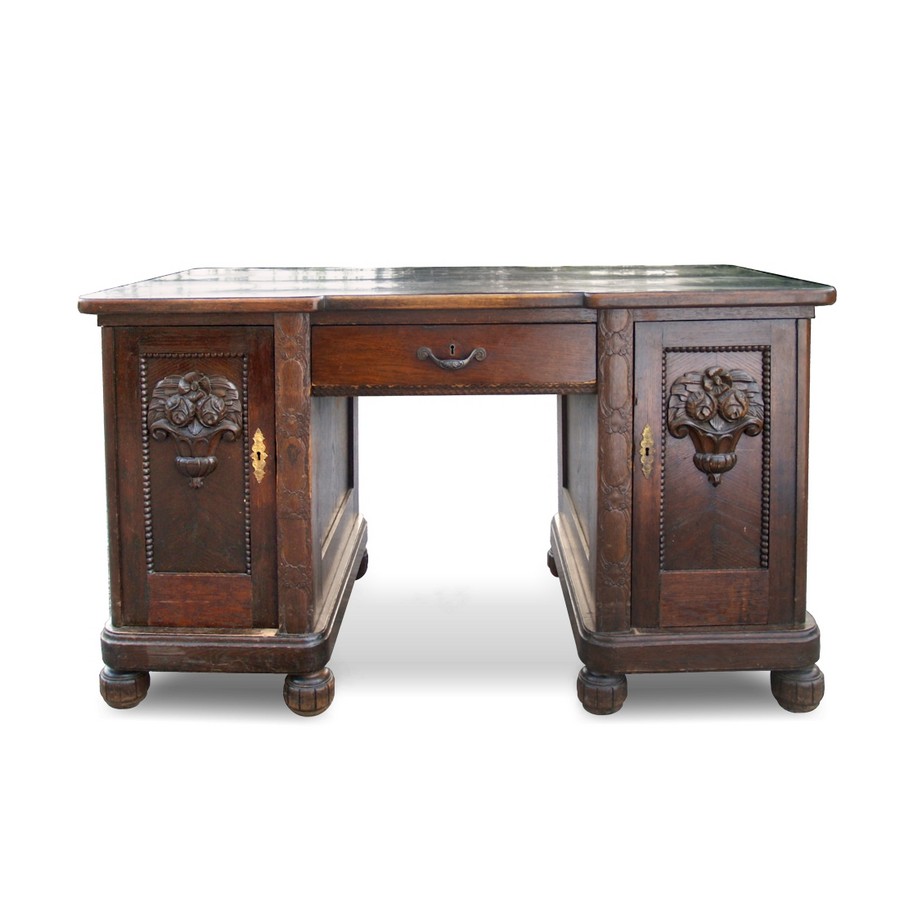 schreibtisch G3114 beschnitzt antik freisteher 1 01