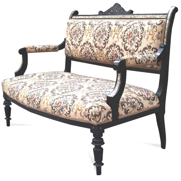 Read more about the article Antikes Gründerzeit Sofa mit Perlmutt Intarsien – elegant!