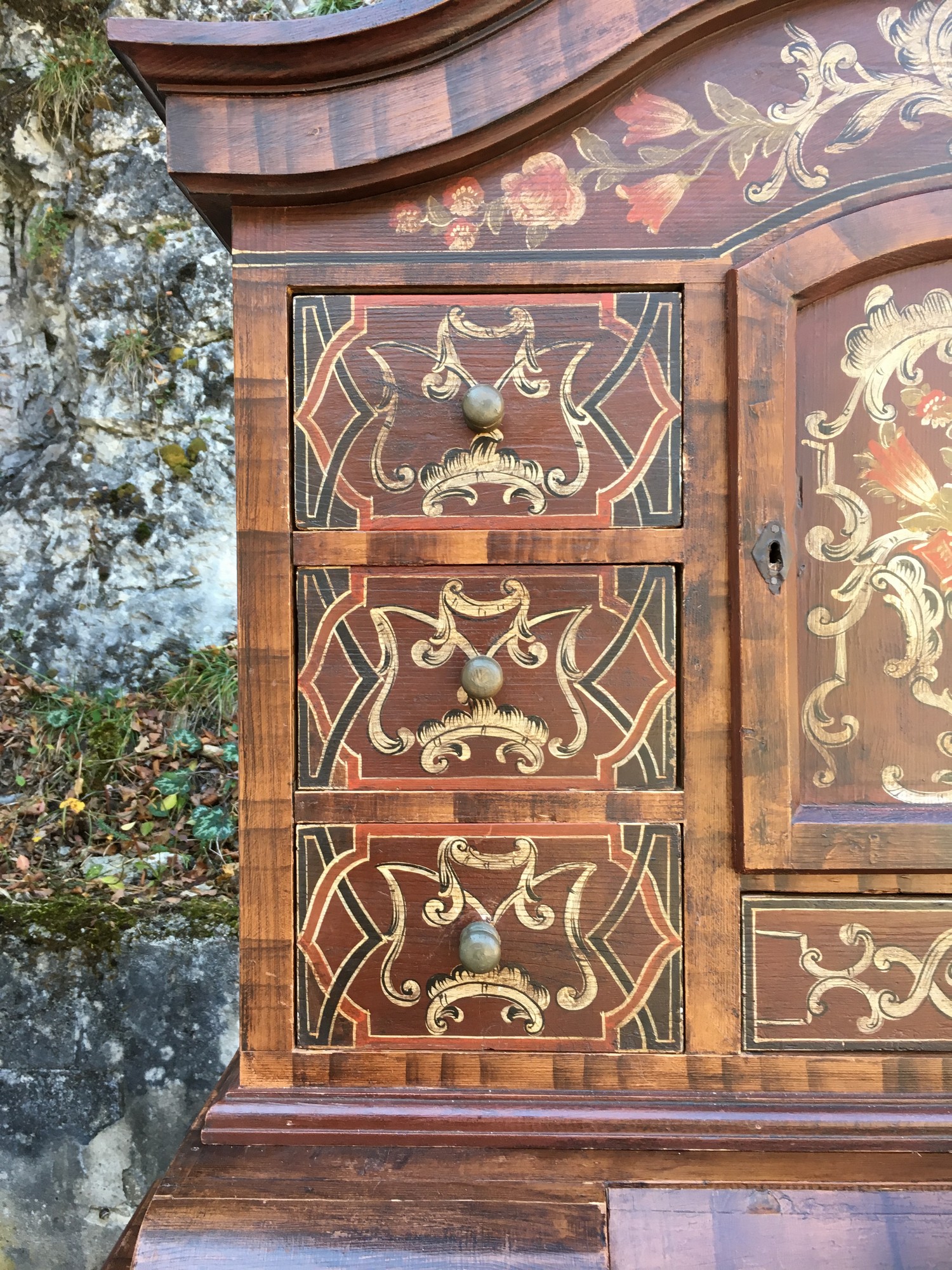 Tabernakel Antiker Bauernschrank Antiquität Barock Vollholz Möbel