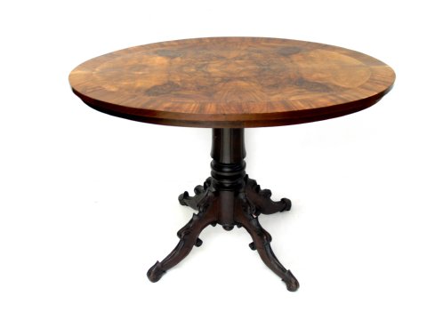 Read more about the article Antiker Tisch, runder Barock Salontisch wunderschöne Furnier