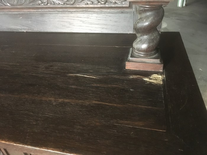 Antiker Schrank Vertiko Antiquität kaufen shop Schrank Gründerzeit Muscheln Antiquität kaufen Möbel gedrechselte Vollsäulen
