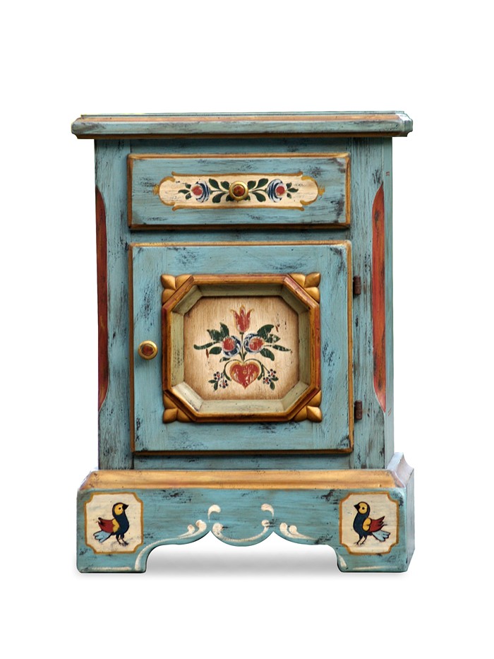 Read more about the article Voglauer Kommode, kleiner Schrank blau