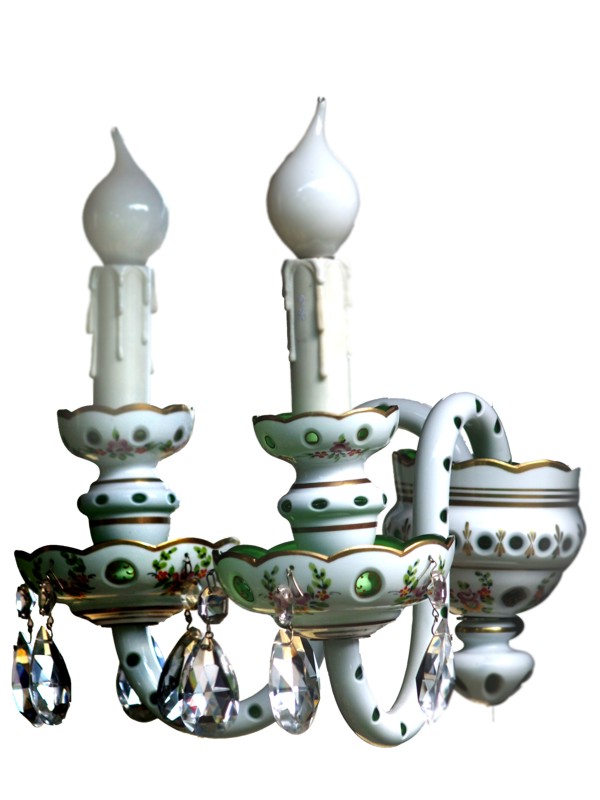 Read more about the article Wandlampen, Grünglas weiß überfangen – Traumstücke!