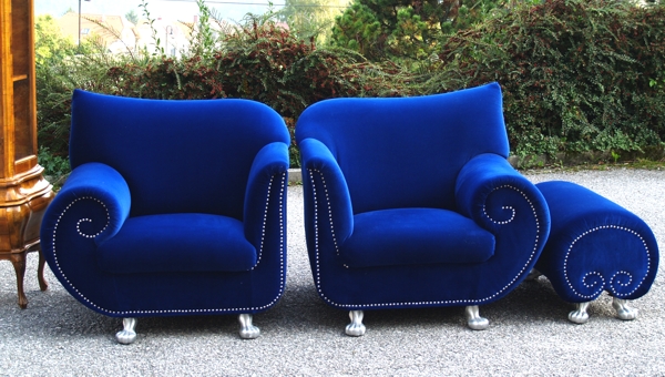 Bretz sofa stuhl sessel gaudi blau