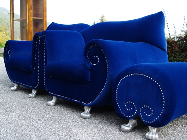 Bretz sofa stuhl sessel gaudi blau