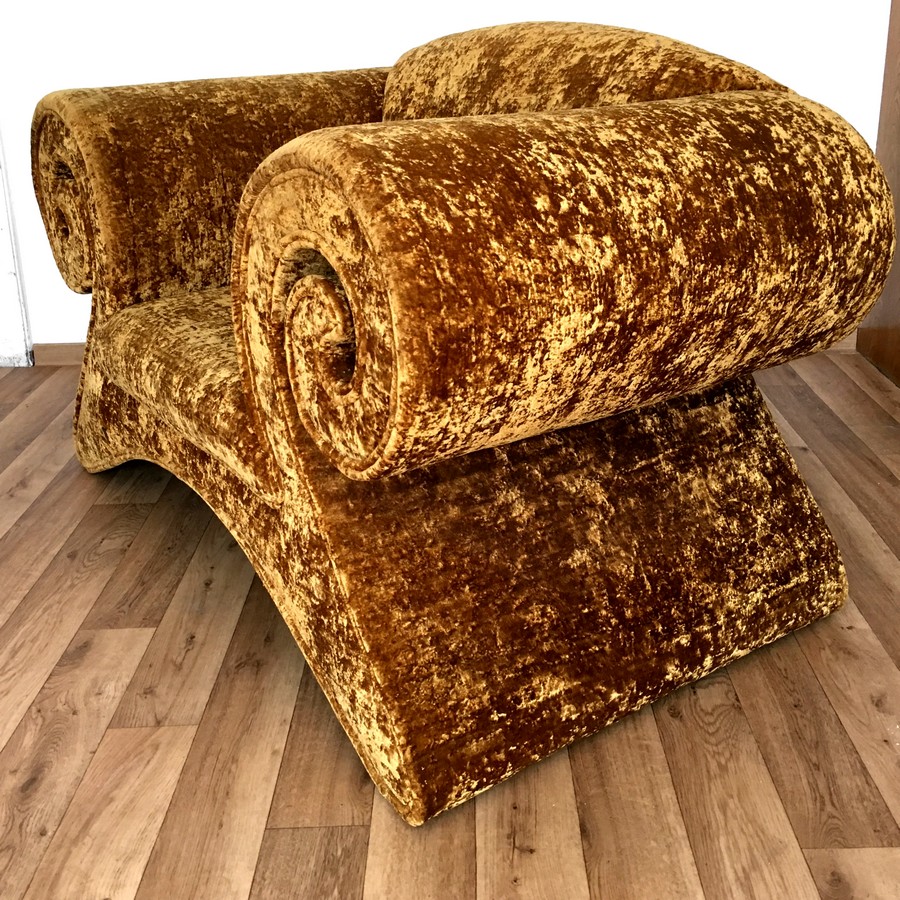 Bretz Mammut Sessel Gold Stuhl Armlehnstuhl Design 1 Bretz Stuhl Mammut gold gebraucht ausstellungsstück neuwertig secondhand bronze