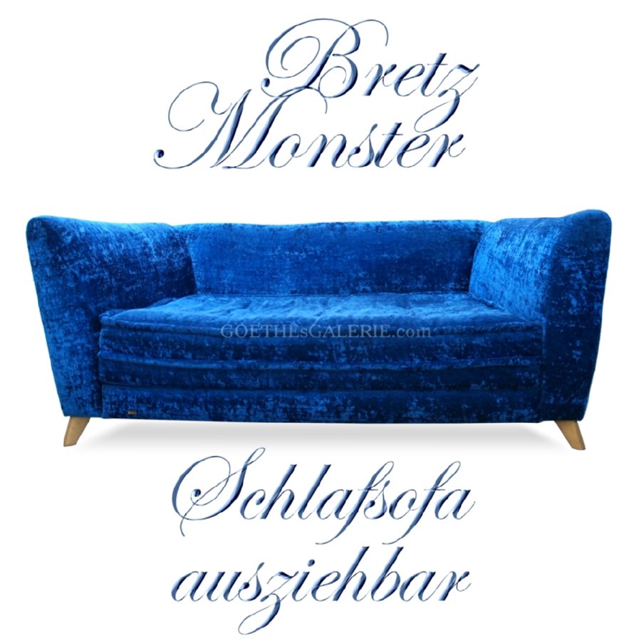 Sofa Bretz Stoff Monster blau ausziehbares Schlafsofa