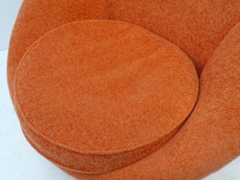 Bretz Pool Stuhl tangerine bretz designklassiker lounge pool drehstuhl ufo orange kräuselvelours