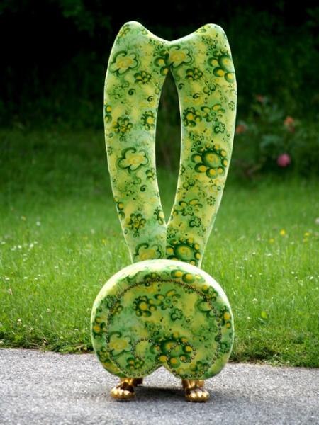 Bretz Stuhl Hochlehner gruen vergoldete Loewentatzen fuesse 1