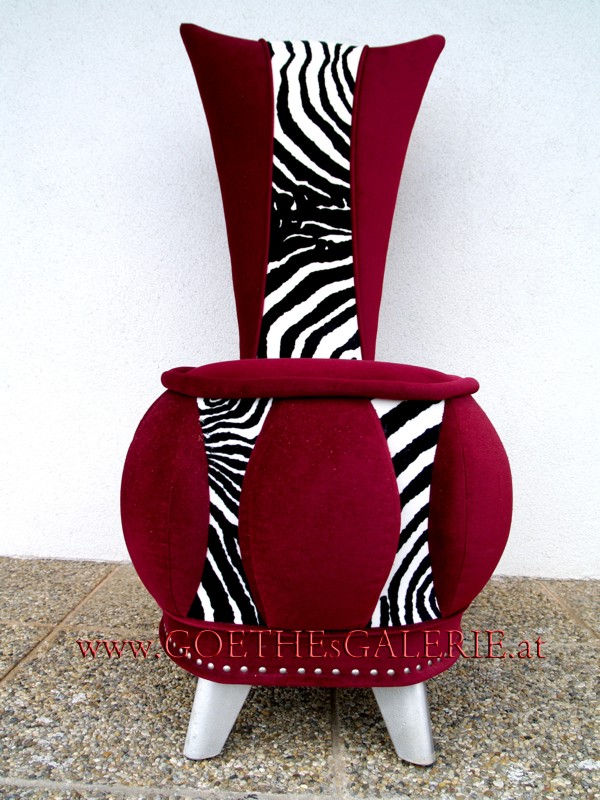 Bretz Stuhl rot zebra samt lucky 1