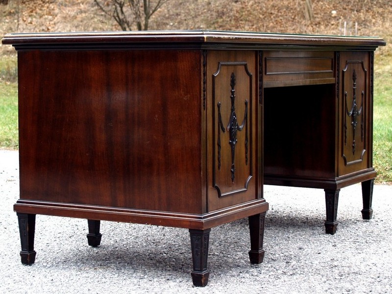 Schreibtisch antik geschnitzt empire restauriert 1