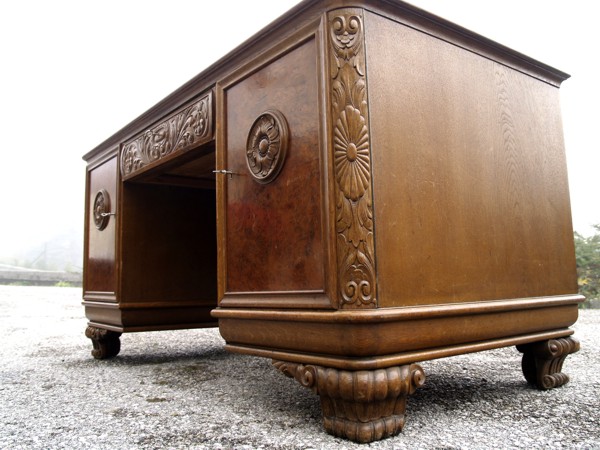 Schreibtisch antik restauriert massivholz Herrenzimmer Möbel Antiquität