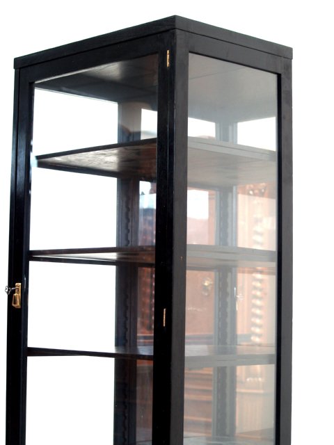 Jugendstil Möbel Antiquität Schrank antik Pfeilervitrine schwarz