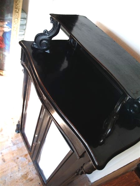 Schrank Jugendstil Vertiko Vitrine antik schwarz Möbel