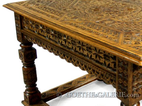 antiker tisch geschnitzt wohnzimmertisch 2