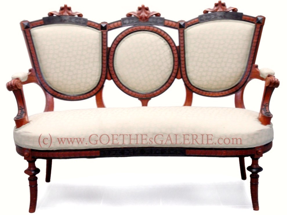 antikes Sofa Viktorianisch medaillon rueckenlehnen 2