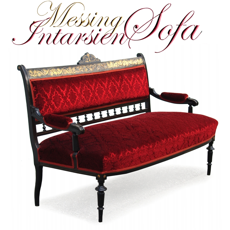 antikes sofa rot schwarz messing intarsien markat stil 11