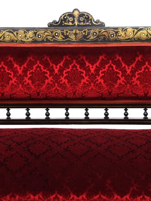 antikes sofa rot schwarz messing intarsien markat stil 6