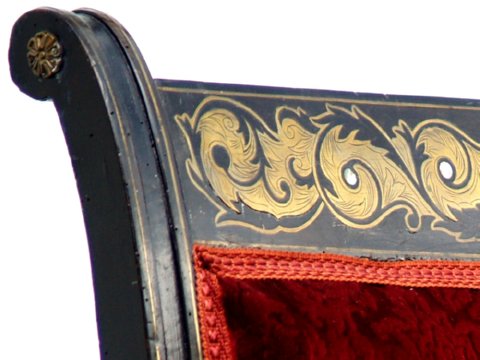 antikes sofa rot schwarz messing intarsien markat stil 7