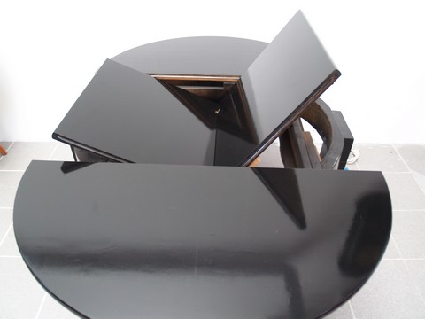 Antiker Tisch Art Deco schwarz Artdeco ausziehbarer Speisetisch restauriert Streamliner Silverliner